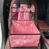 Dog Car Seat with Storage Pockets Travel Dog Car Seat Cover Folding Hammock Dog Car Seat Basket for Small Medium Dogs