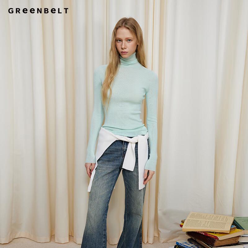 

GREEN BELT 100% Wool Slim-Fit Turtleneck Sweater M
