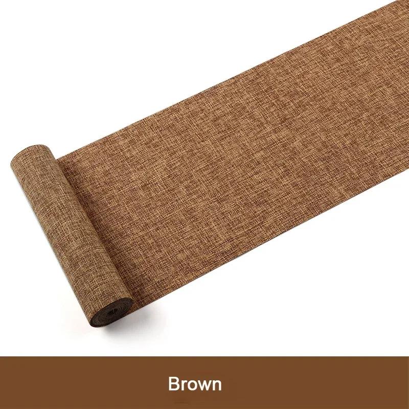 

Plain Vintage Natural Burlap Imitated Jute Linen Table Runner Christmas Wedding Waterproof Table Runners Restaurant Table Decor (Brown,20X180CM) коричневий