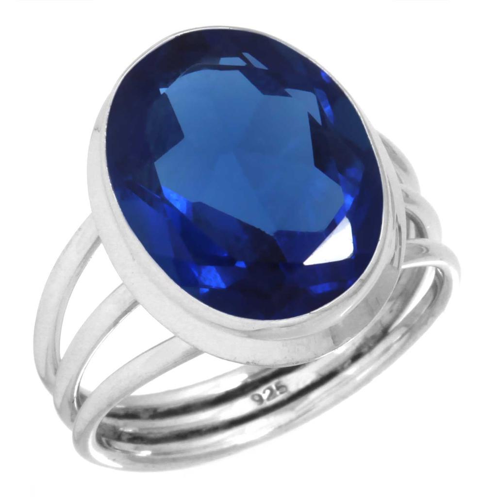 925 Sterling Silber Ring Damen Edelstein Handgefertigter Schmuck Verlobungsgeschenk Amethyst Saphir Topas Citrin Smaragd Granat Iolith Peridot Rubin Geburtsstein