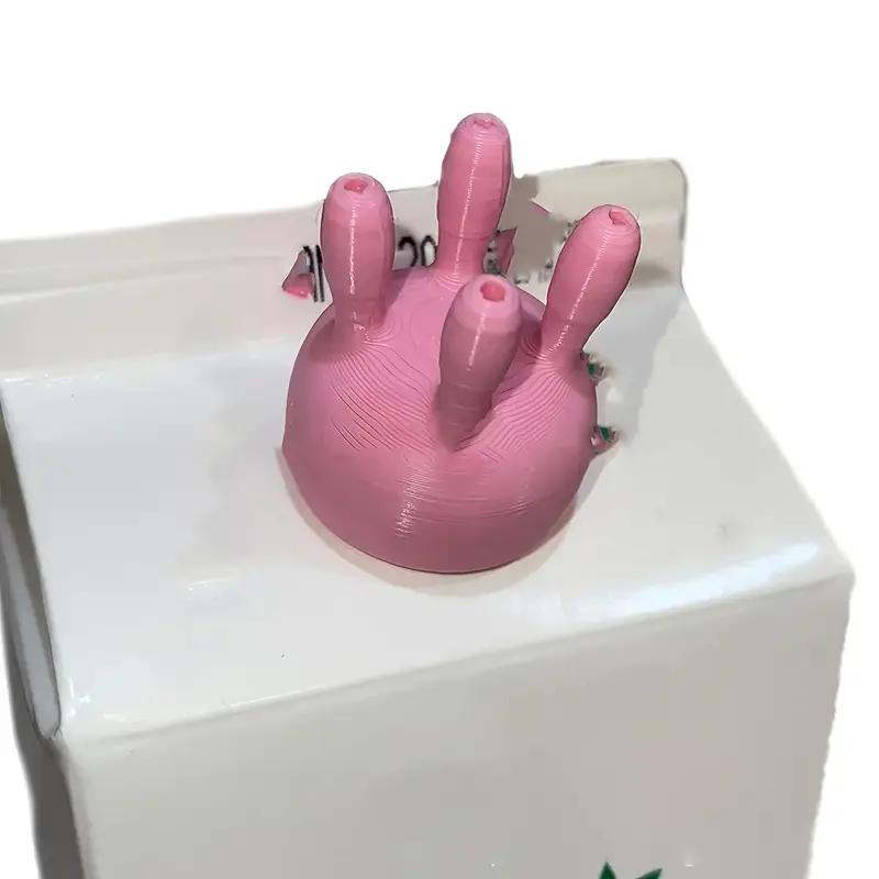 Milk Bottle Cap Milk Carton Cap Milk Diverter Cartoon Reusable Juice Milk Drinking Bottles Pour Spout Covers Kitchen Gadgets