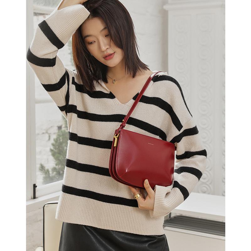 Genuine Leather Underarm Bag Women's Fashion Niche Shoulder Bag Women's Premium Sense Cowhide Women's Bag Simple Crossbody Bag