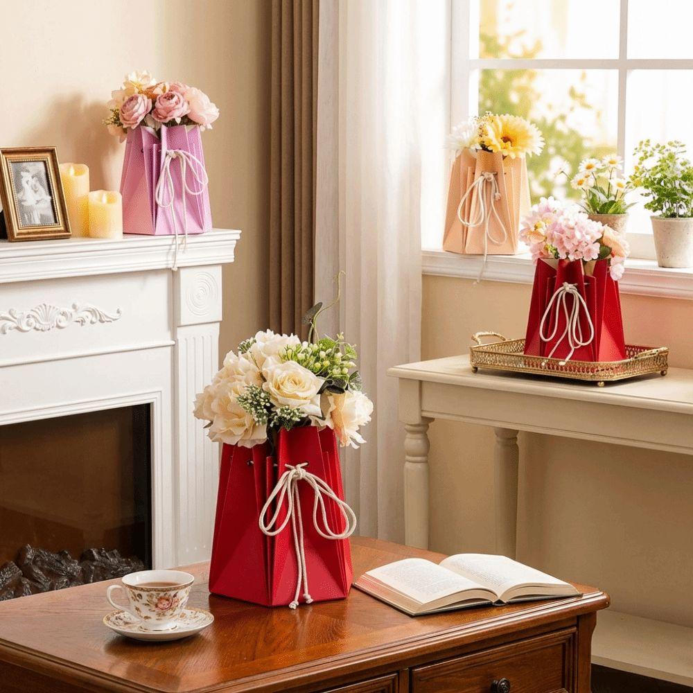 10Pcs Paper Flower Packaging Box Hand-folded Rose Bouquet Bags Flower Gift Box  Mother's Day