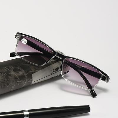 Anti Blue Light Women's Imitation Frameless Eyebrow One Presbyopia Resin High Definition Spring Leg
