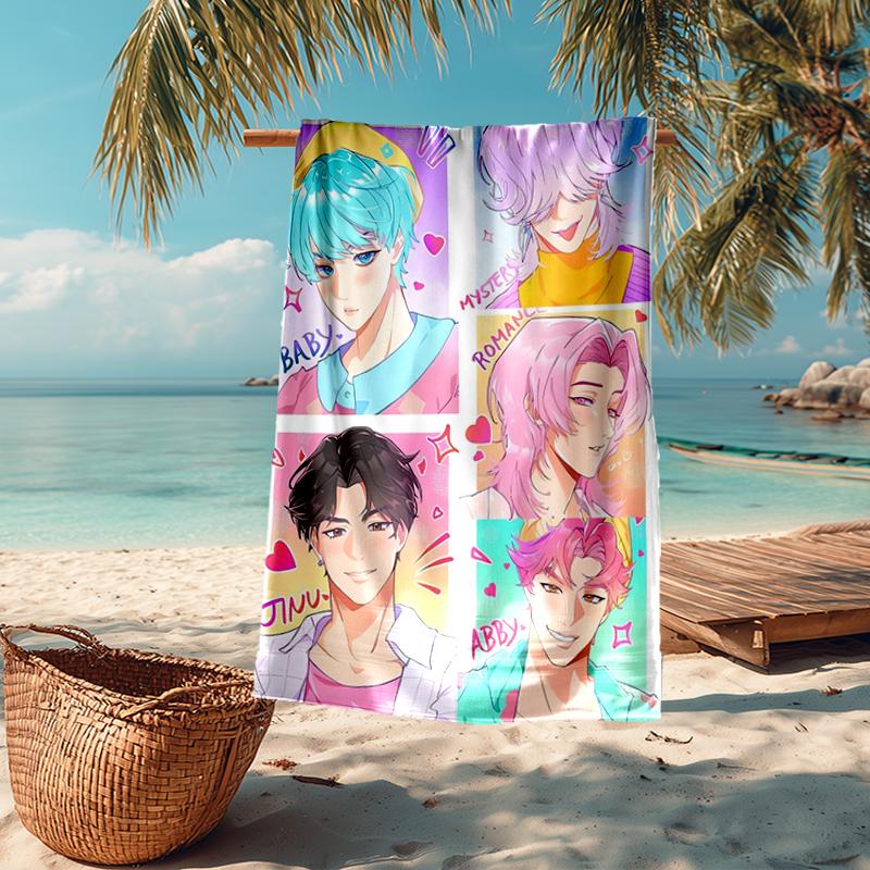 Ultra-Soft Beach Towel with Saja Boys Theme,Ideal for Pool - Camping, Diving - Perfect Travel Essential, Vibrant Beach Towel.