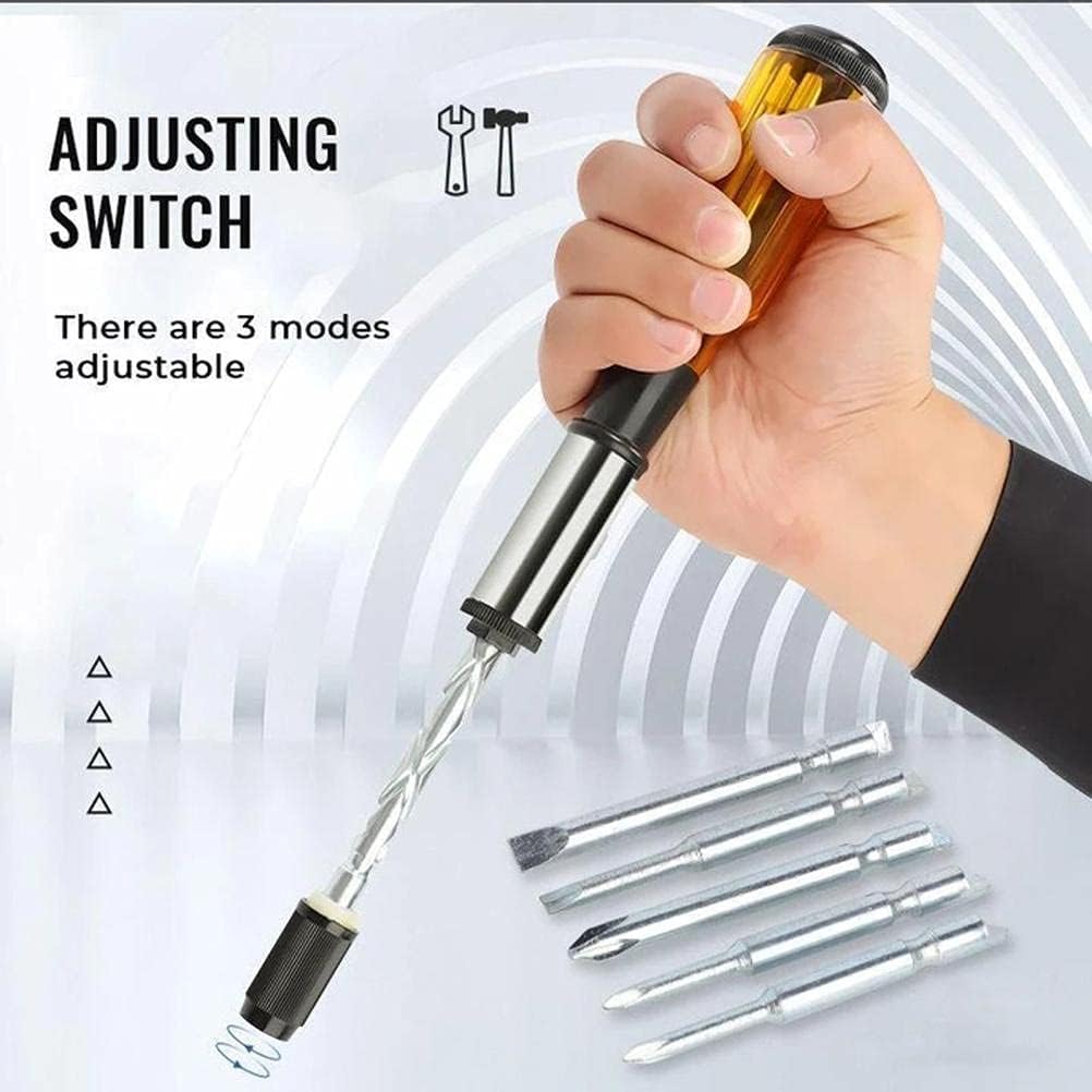 Screwdriver Screwdriver Rchet Mrisata Push Pull Ratchet Screwdriver Adjustment Spiral Ratchet Screwdriver with 5 Replaceable Heads (A)