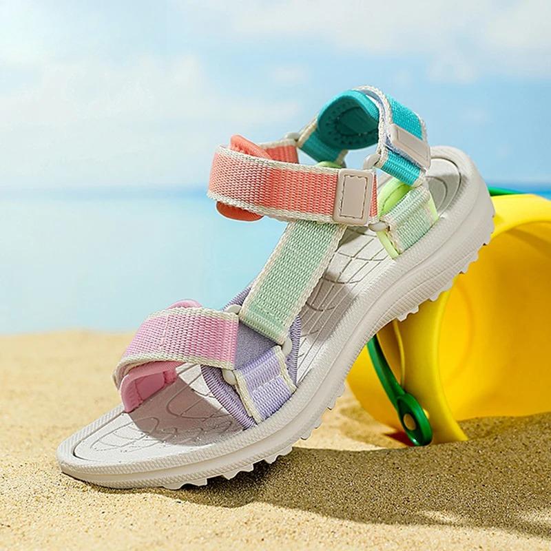 Sandali Sportivi Traspiranti Estivi da Bambina Antiscivolo a Suola Morbida Scarpe da Spiaggia da Esterno Bambini Sandali Casual da Passeggio Taglia 30-38