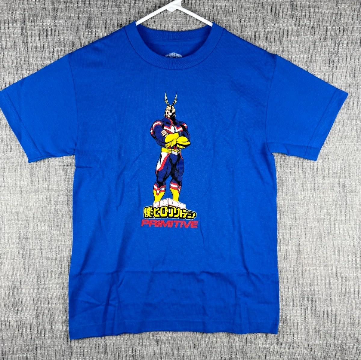 Size S - Primitive Skateboarding x My Hero Academia All Might 100% Cotton T-shirt Mens Tees Top Blue S