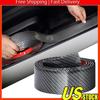 Accessories Carbon Fiber Car Door Plate Sill Scuff Cover Anti Scratch Sticker B
