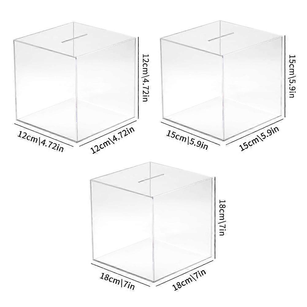 Clear Acrylic Money Bank Piggy Bank for Adult, Must Break to Open Transparent