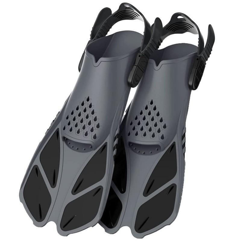 Adjustable Open-Heel Swim Fins Men Women Kids Training Snorkeling Freediving Silicone Foot Pockets