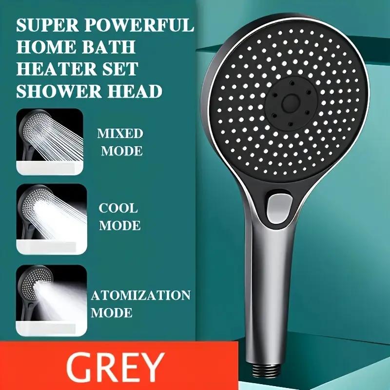 High Pressure Shower Head 13cm Panel 3 Modes Water Saving Spray Nozzle Shower Bathroom Accessories