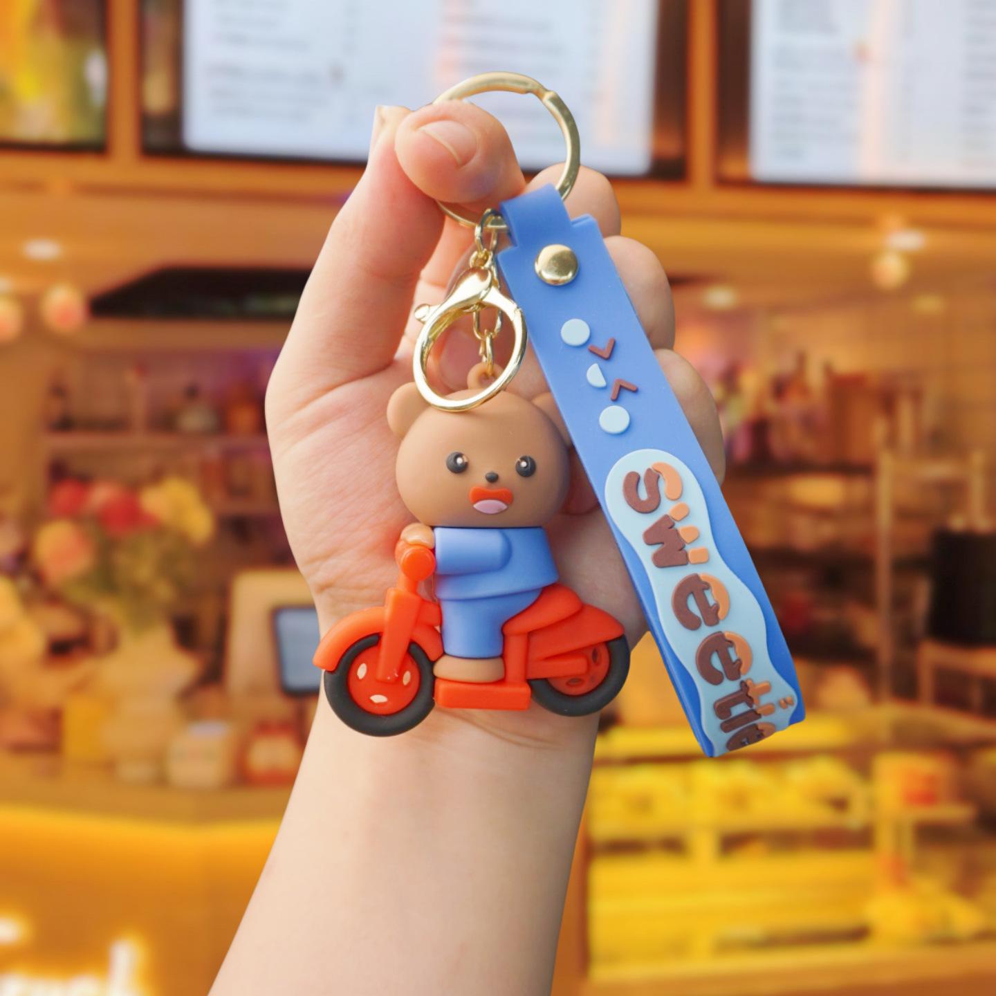 Exquisite Cartoon Locomotive Animal Keychain Pendant for Children s Backpacks