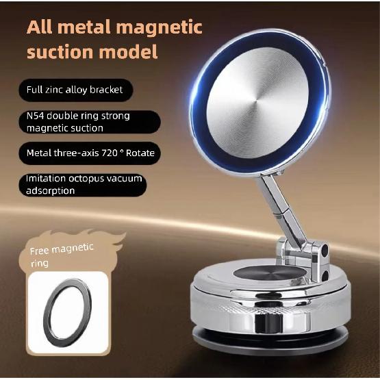 Metal Strong Magnetic - Car Phone Holder Phone Mount Heavy Duty Vacuum Magnetic Support for Mobile Automotive Accessories серебряный