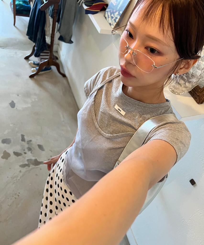 Leteoli Bustier Layered T-Shirt_Grey