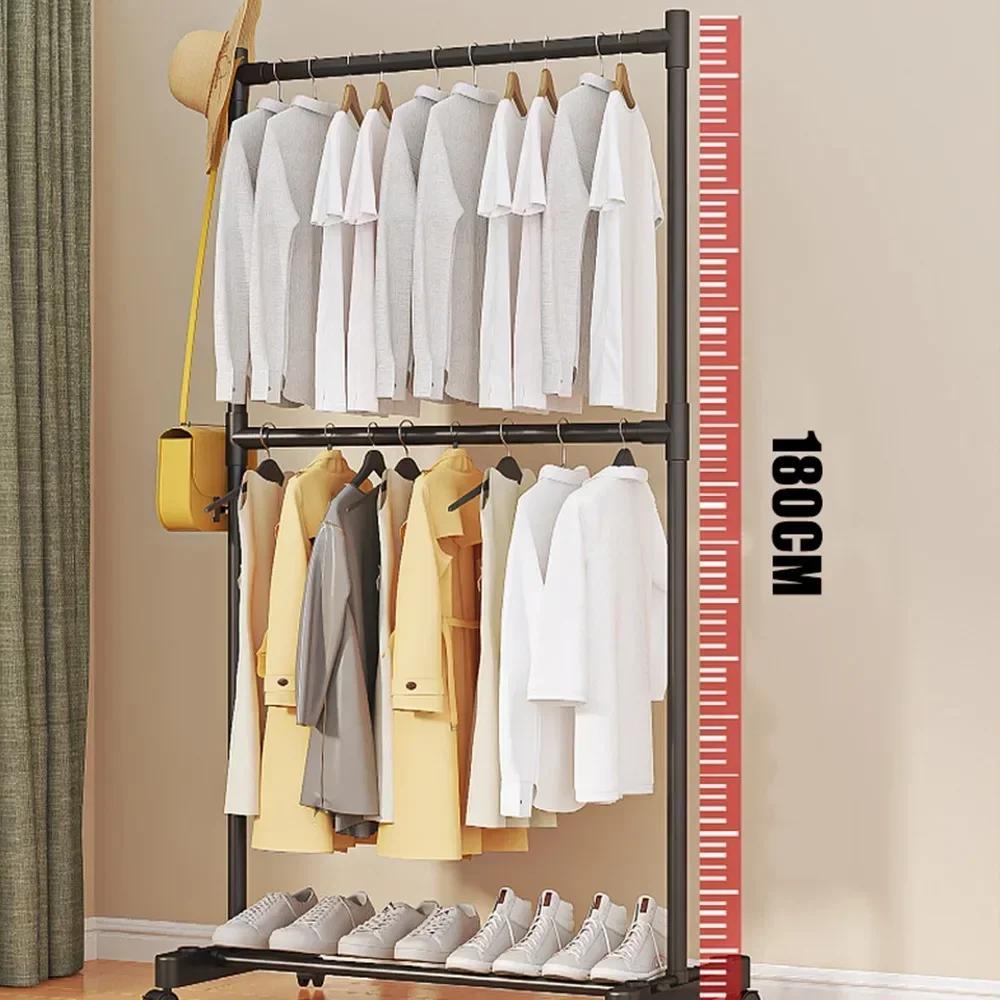 Double-pole Coat Rack Floating Shelves for Wall Elevated Design Wall Shelf Minimalist and Modern Dustproof Clothes Hanger Stand