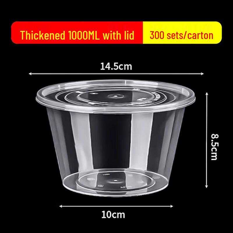 

Penguin Tuan Tuan 1000ml Disposable Round Plastic Bowls with Lids