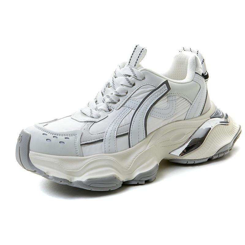 Women's summer new versatile thick-soled heightening leather casual sports shoes little white shoes