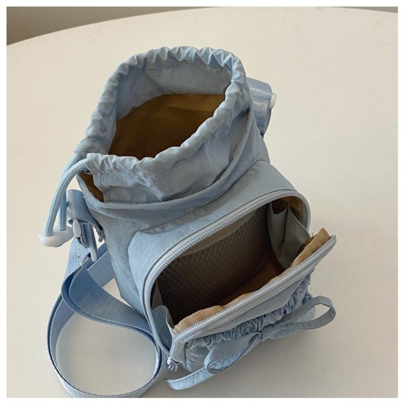 Bowknot Water Bottle Storage Bag Drawstring Waterproof Sport Shoulder Bag Portable With Strap Phone Pouch Cup Accessories