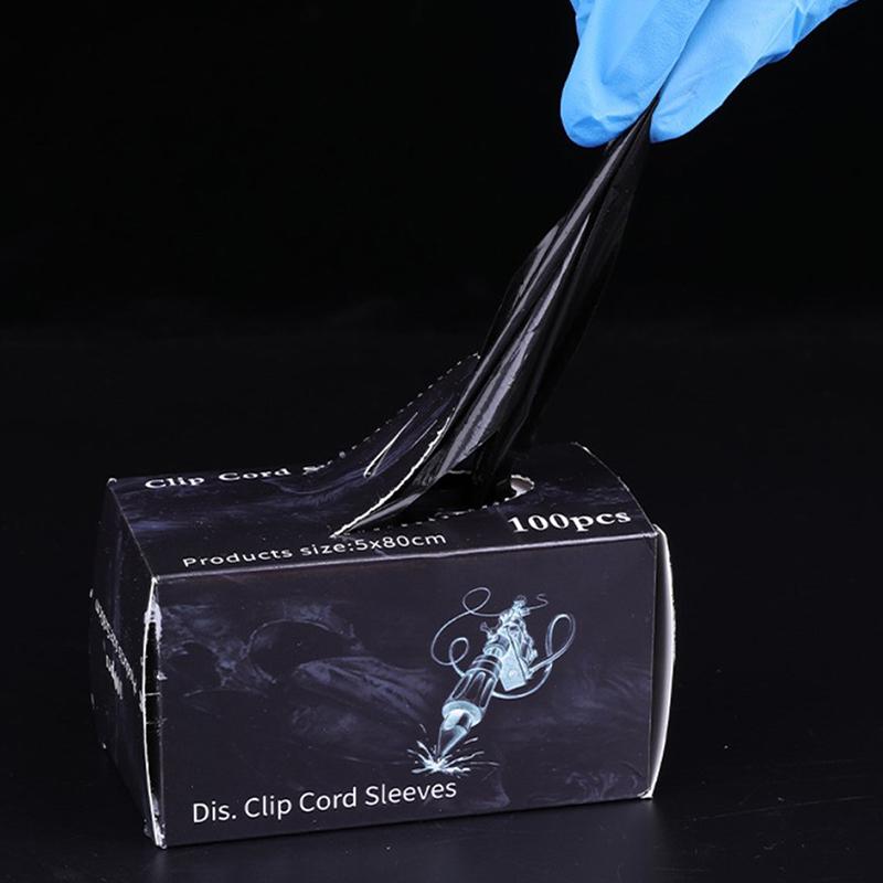 100Pcs/Lot Tattoo Accessory Machine Disposable Tattoo Clip Cord Sleeves Bags