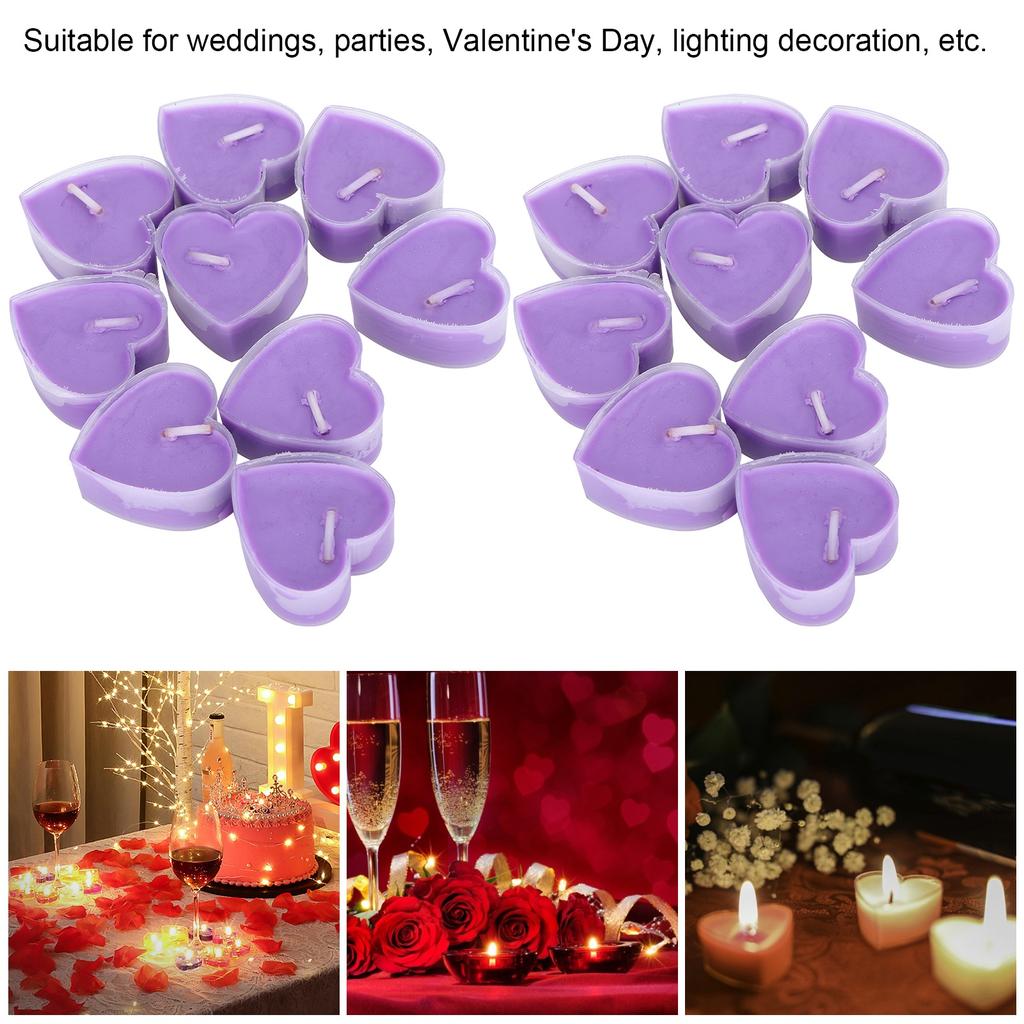 18Pcs Heart Shaped Candle Romantic Dinner Candlelight Decorations Ornaments
