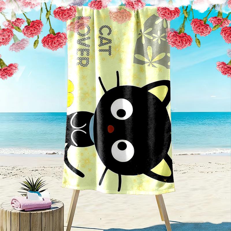Chococat Print Beach Towel, Large Soft Quick Dry Towel for Beach Camping Swimming