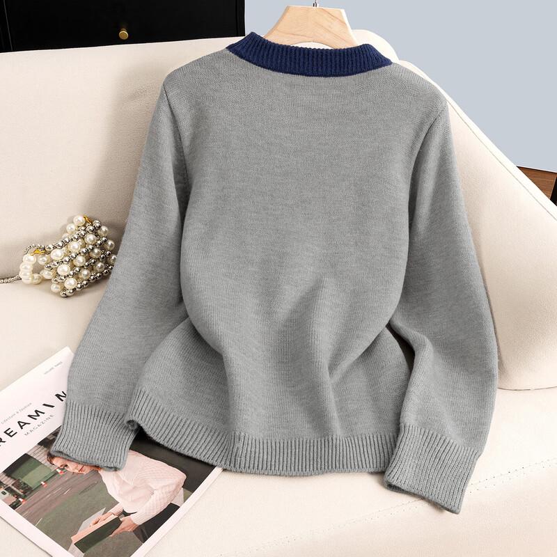 Women's Colorblock Loose-Fit Pullover Sweater