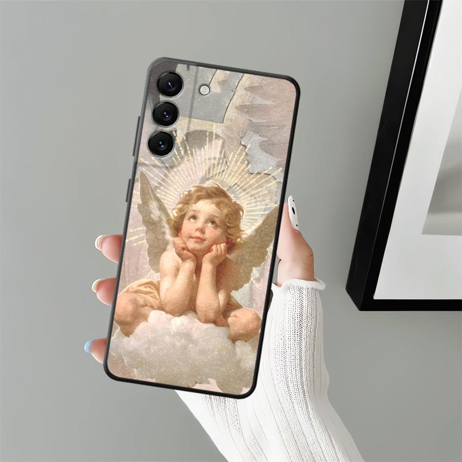Phone Cover Case for Samsung Galaxy A25 A16 A23 A73 A51 A52 A36 A37 A57 A15 A06 A55 A53 A17 A05 A70 A50 A41 A13 A12 Cute Angel