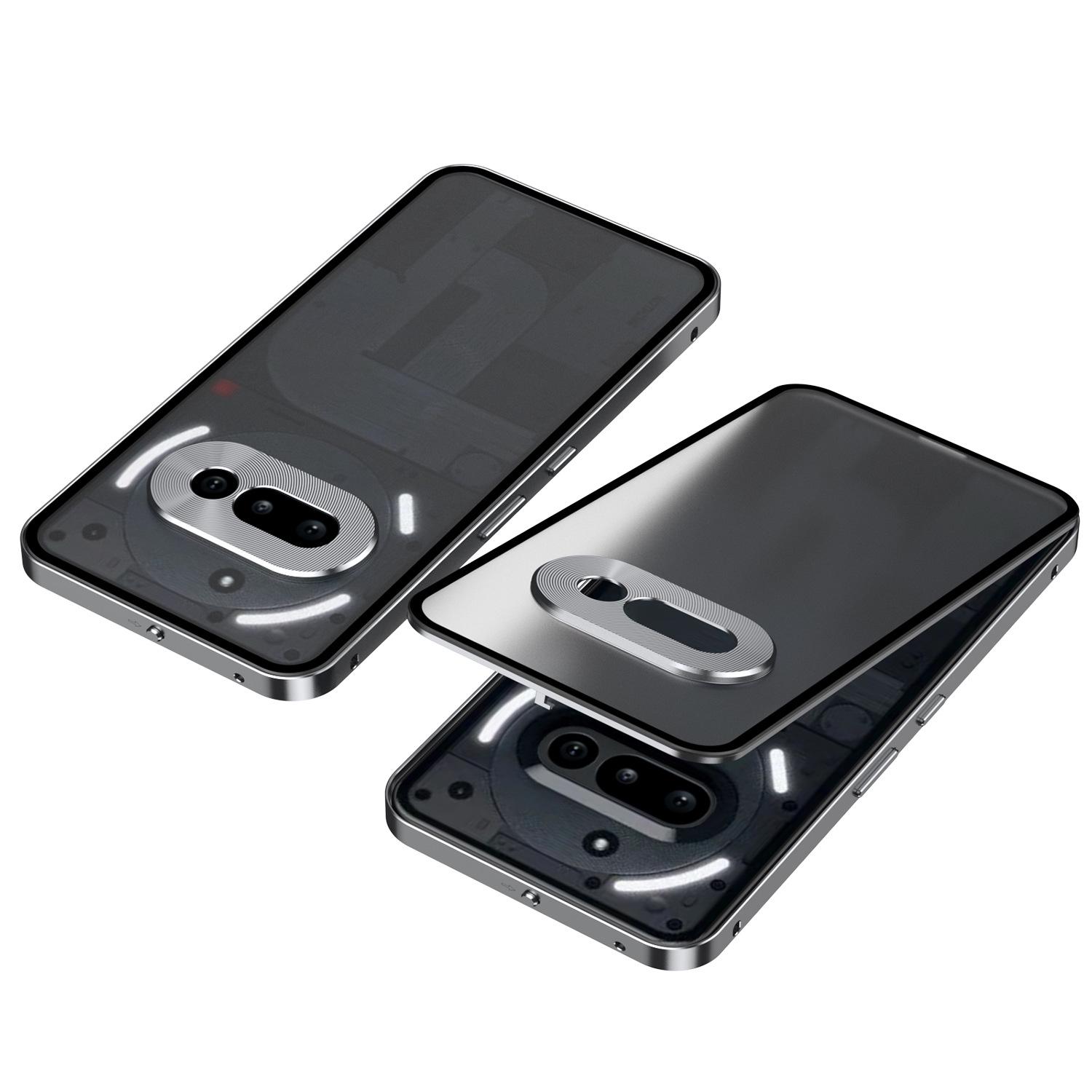 

Cross-border Compatible Nothing Phone 3a Pro Magnetic Metal Snap-On Case Nothing Phone 2A/2A Plus серый