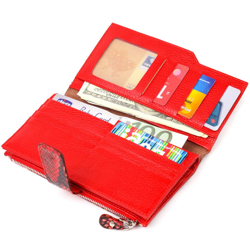 Functional Women's Wallet Made of Genuine Leather with Snake Embossing CANPELLINI Wallet 21638 Multicolour