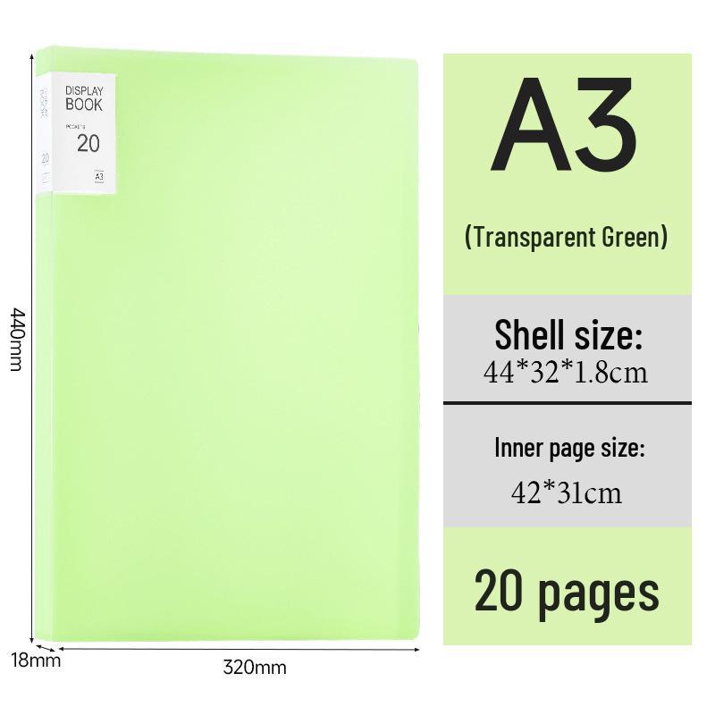 A3 Multi-Layer Candy Color Transparent Exam Paper & Certificate Storage Folder
