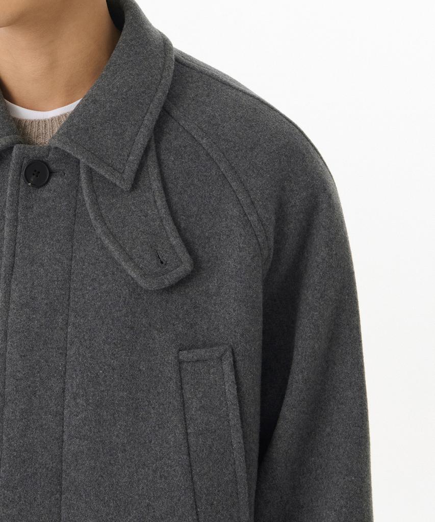Musinsa Standard Wool Blend Oversized Muff Balmacaan Coat [Medium Grey]