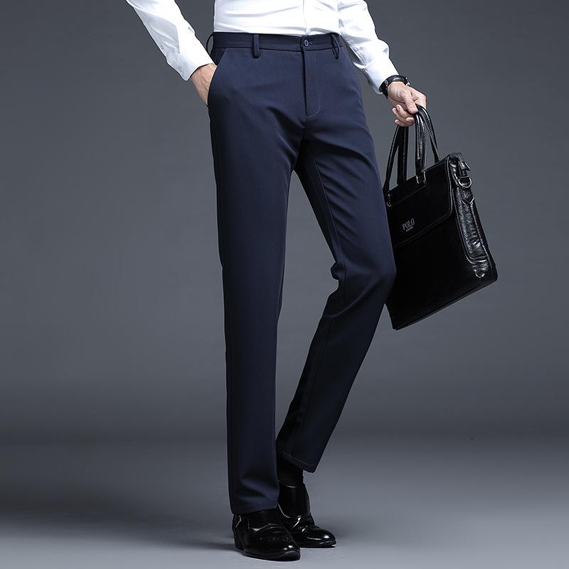Men's Straight-Leg Casual Business Dress Pants - Breathable and High-Quality