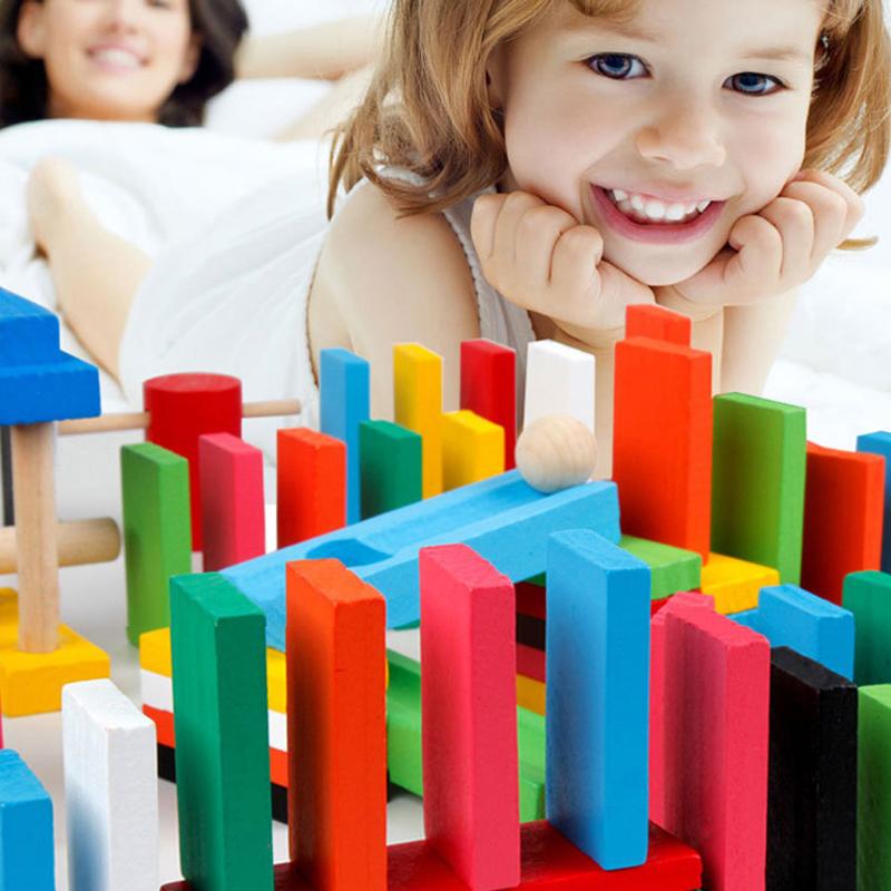 Dominò Colore 100 Pezzi Gioco per Bambini Organ Adulti Scienza ed Educazione Giocattoli in Legno