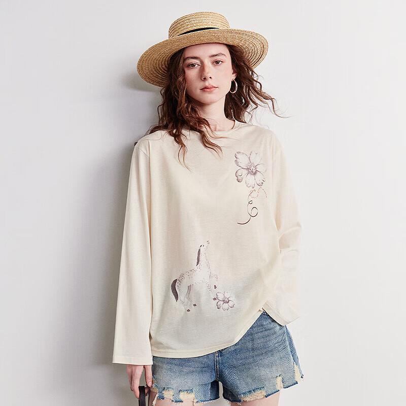 Chuyu Women's Lightweight Floral Print Long Sleeve T-Shirt