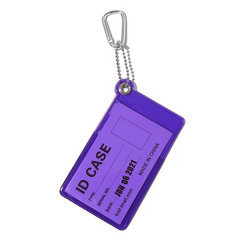 Porta Tessere d'Identità Trasparente in PVC con Portachiavi Custodia Trasparente Fluorescente Porta Credenziali per Studenti Carta Autobus Tesserino Lavoro