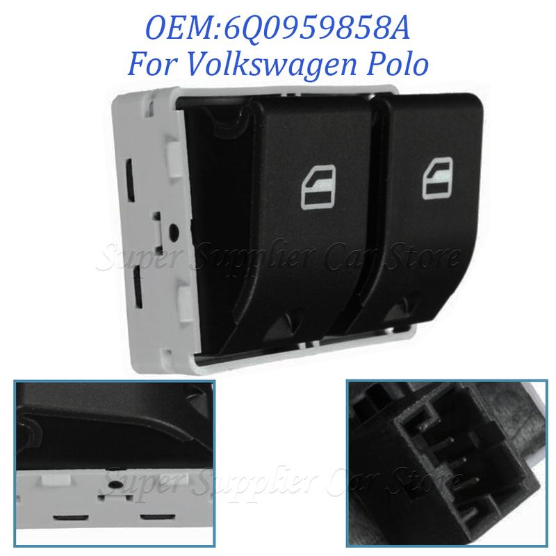 New Car Power Front Window Control Switch Fit For VW Seat Ibiza Cordoba POLO 9N 2001~2009 6Q0959858 6Q0959858A