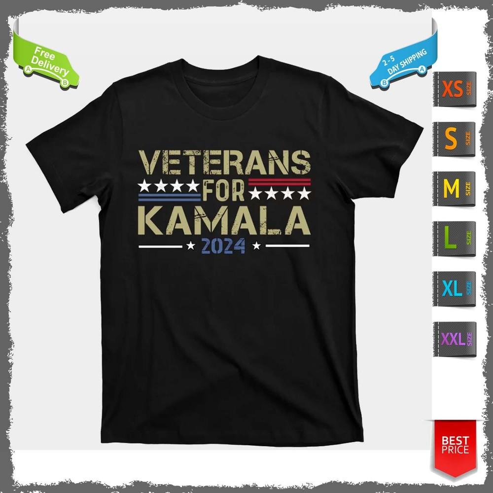T Shirt Veterans For Kamala Harris 2024 Election T-Shirt For Men And Women Unisex T-Shirt XXXL