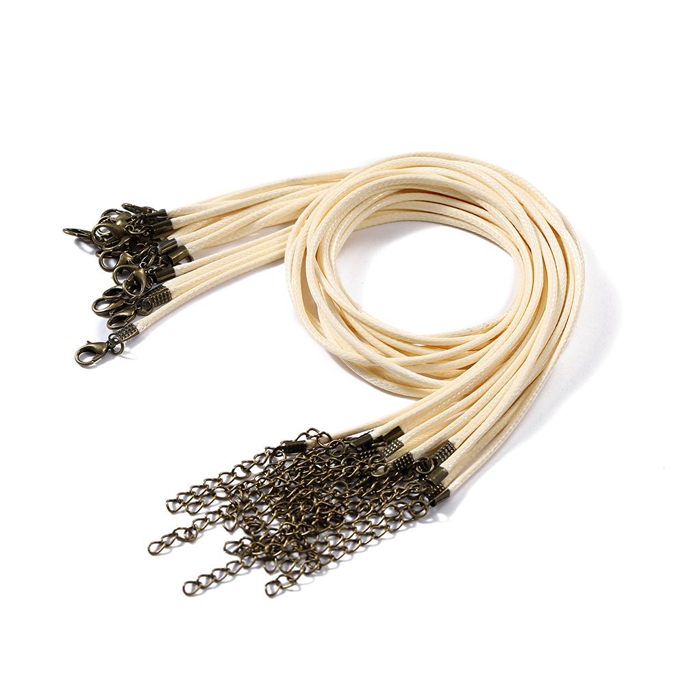 10Pcs 1.5/2mm Colorful Leather Braided Rope Bronze Lobster Clasp Tail Chain Connector for DIY Pendant Jewelry Making Supplies