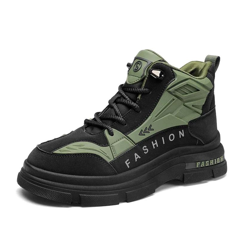 

Мужские удобные осенне-зимние высокие кроссовки, теплые ботинки на толстой подошве для работы, модная спортивная повседневная обувь, износостойкая 44
