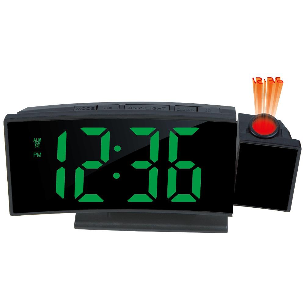 Time Temperature Display Digital Clock 180° Rotating Projection Projection Alarm Clock Office Use