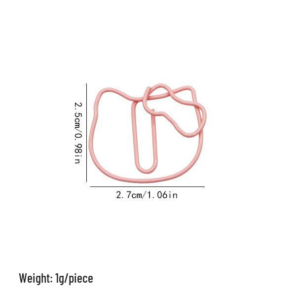 

Hello Kitty 5-Color Metal Paper Clips - Creative Irregular Shape Binder Clips for Journals and Gifts розовый