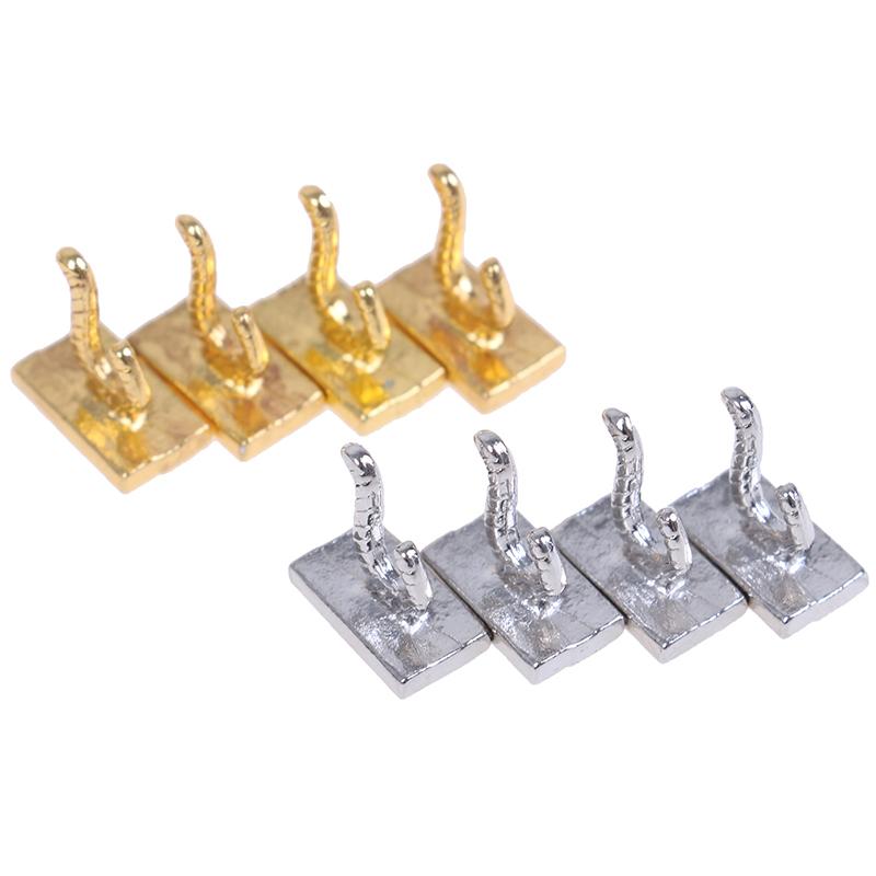 4Pcs 1:12 Dollhouse Miniature Clothes Coat Hook Dollhouse Bathroom Accessories