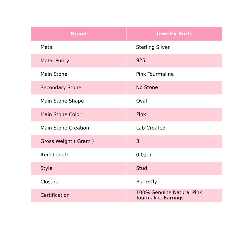 Heart Chakra Pink Tourmaline Gemstone 925 Sterling Silver New Stud Post Earrings EE-149-18