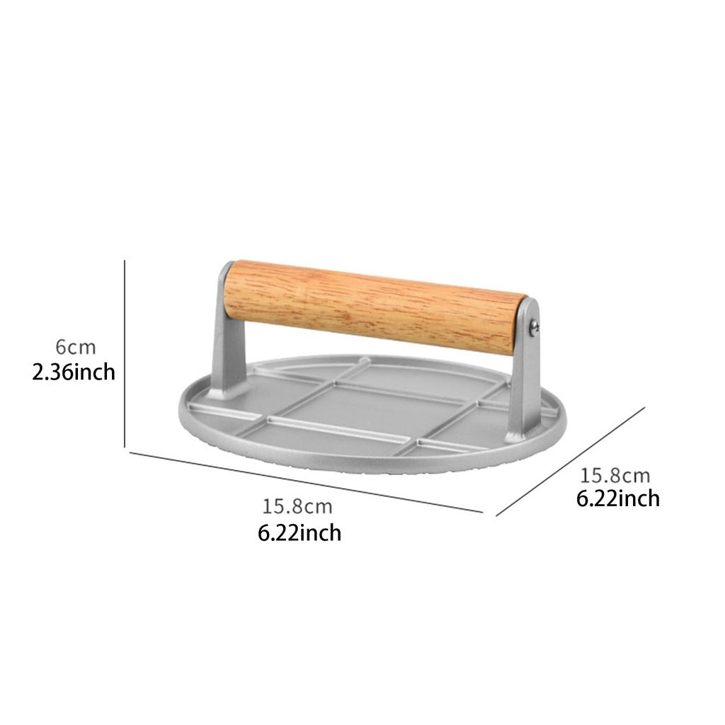 Burgerpresse mit Holzgriff Leicht zu reinigen Professionelle Hamburgerpresse Grillpresse für BBQ Rindfleisch Kochen Grill Steaks