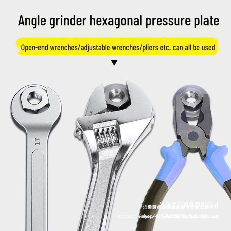 100 Angle Grinder Flange, Stainless Steel Hex Nut, Threaded Gasket, Polishing Accessory, Large