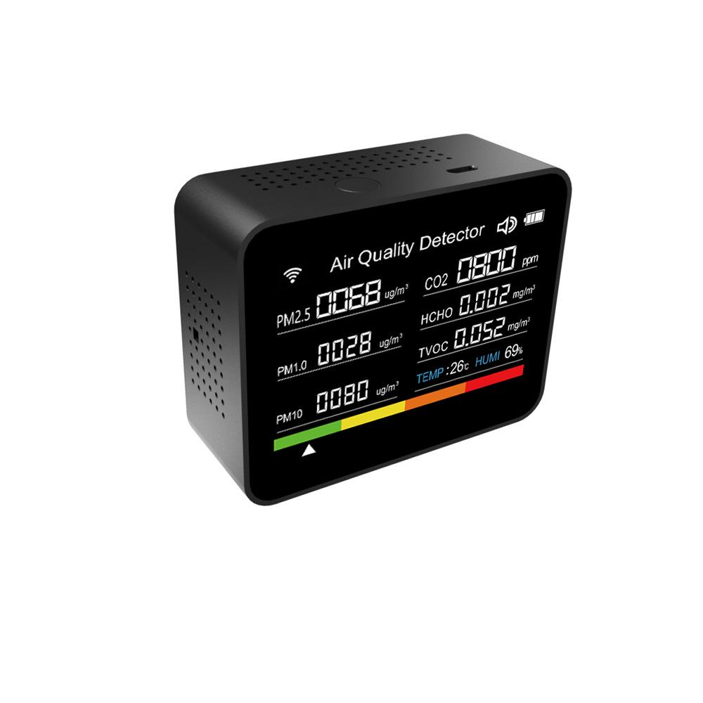 13-in-1 Smart Air Quality Detector with WiFi: CO2, PM2.5, Formaldehyde, TVOC, Temperature, & Humidity Monitoring Via App
