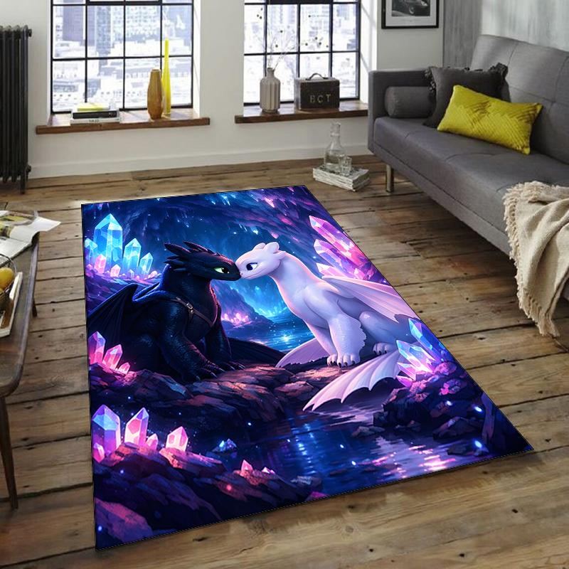 1pc Toothless2 Design Area Rug - Non-Slip, Soft & Cozy Floor Mat for Living Room, Bedroom, Office - Indoor/Outdoor Decorative Carpet