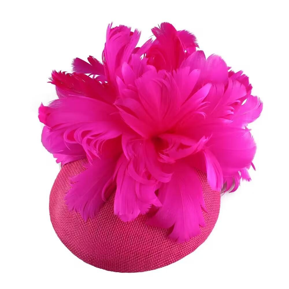 European And American Fashion New Imitation Hemp Yarn Head Flower Top Hat Horse Racing Festival Headgear Feathers Bride Personal Photo Retro Hair Acce