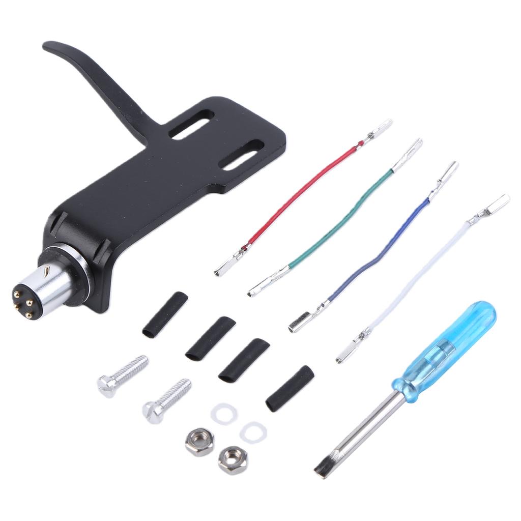 Universal Phono Headshell with 4 Lead Wires Cartridge Headshell Aluminum Alloy for LP Vinyl Pickup Record Player Phonograph